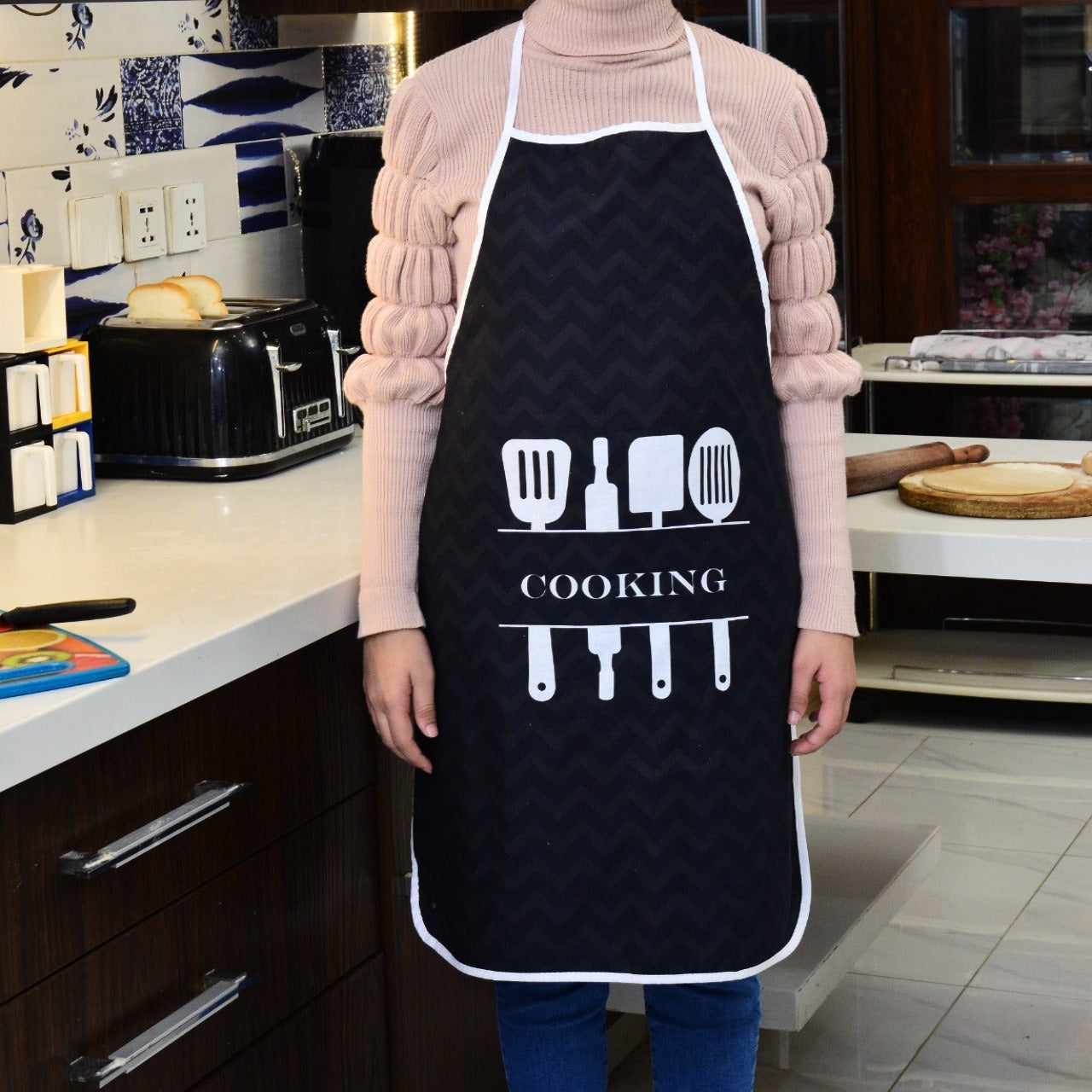 Cooking Kitchen Aprons for Women/Men-KA03  Apricot   