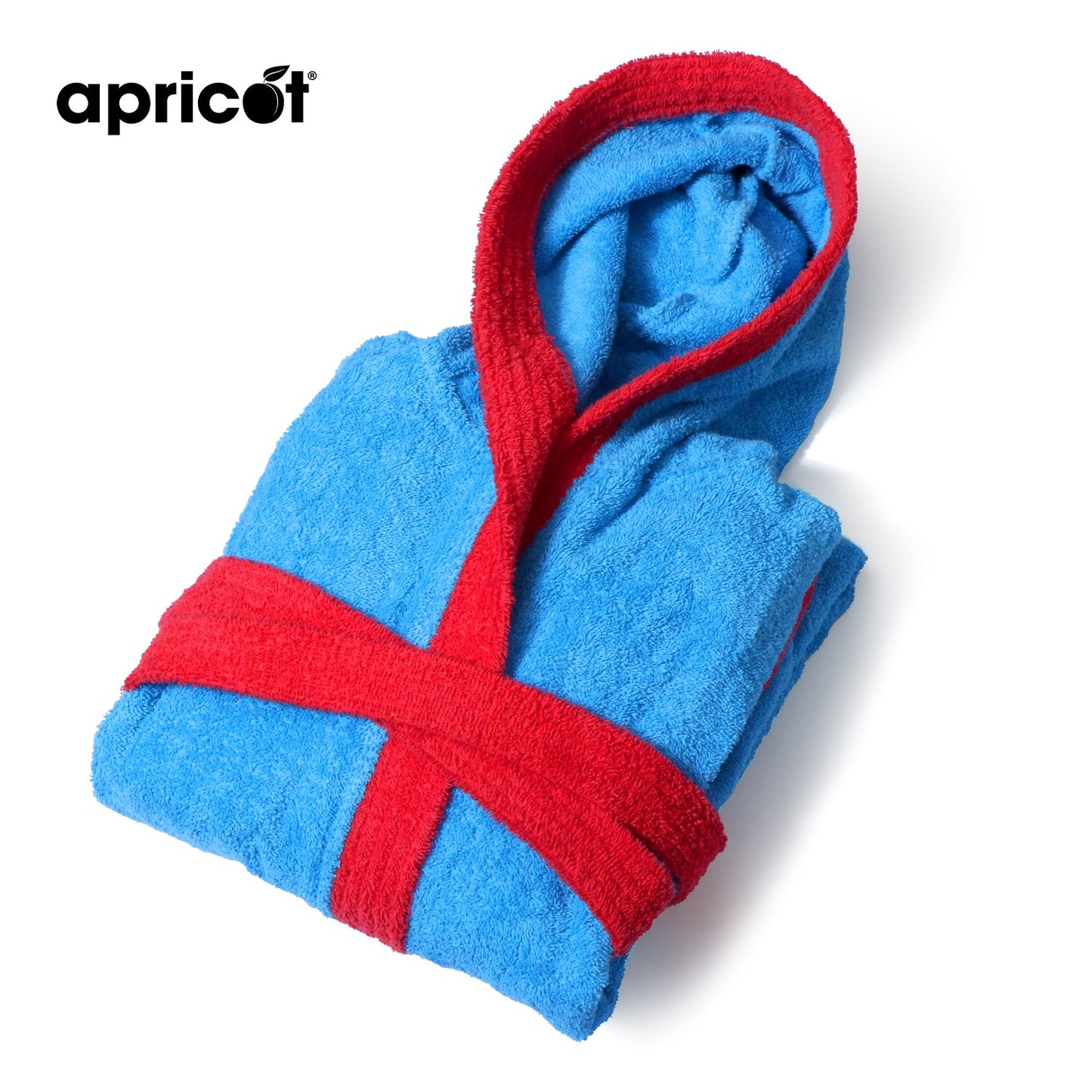 Cotton Kid's Bathrobe-Blue Over Red Bath Towels & Washcloths Apricot   