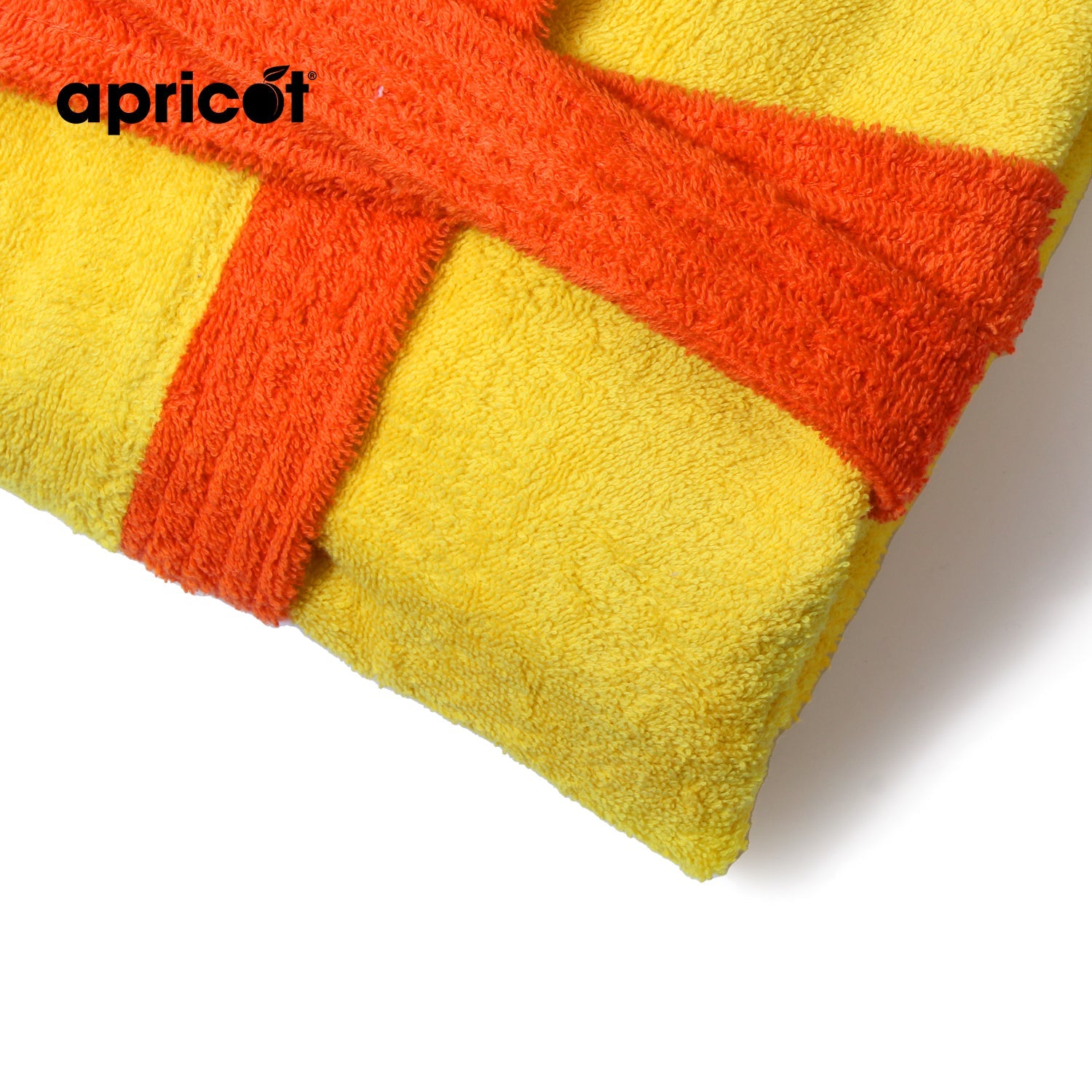 Cotton Kid's Bathrobe-Yellow Over Orange Bath Towels & Washcloths Apricot   