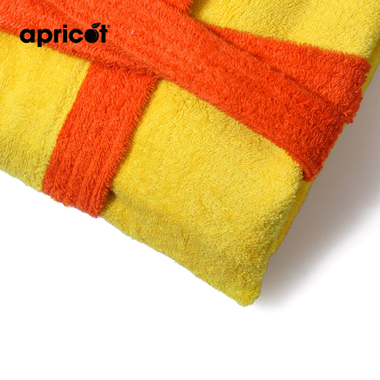 Cotton Kid's Bathrobe-Yellow Over Orange Bath Towels & Washcloths Apricot   