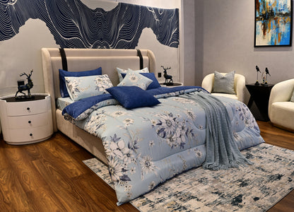 8 PCs Winter Comforter Set-Pale Bloom Comforters Apricot