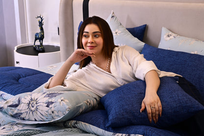 8 PCs Winter Comforter Set-Pale Bloom Comforters Apricot