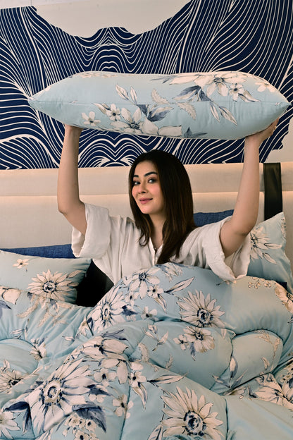 5 PCs Single Comforter Set-Pale Bloom Comforters Apricot