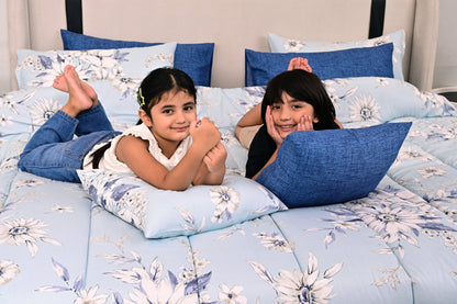 5 PCs Single Comforter Set-Pale Bloom Comforters Apricot