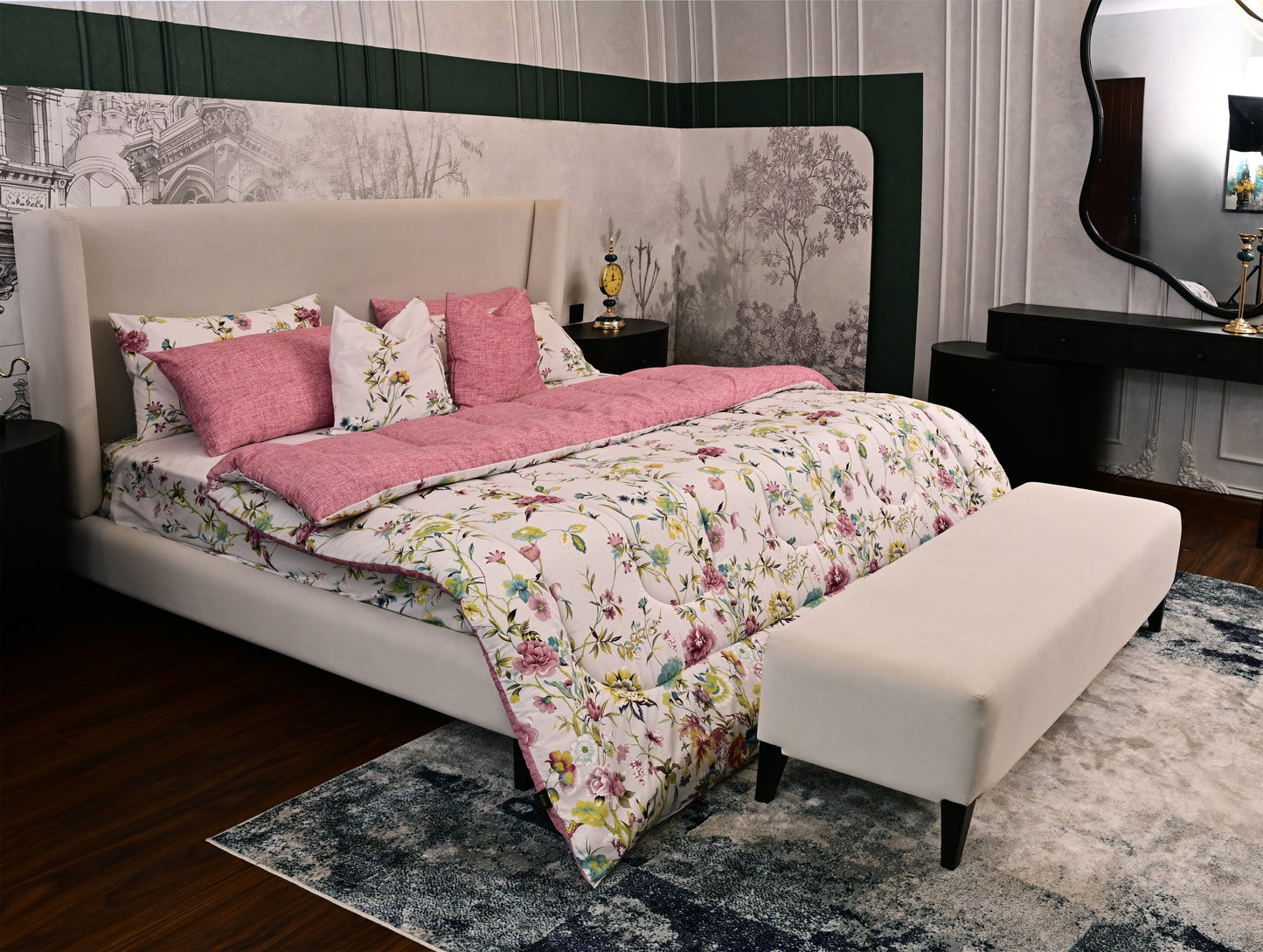 8 PCs Winter Comforter Set-Cosmos Comforters Apricot