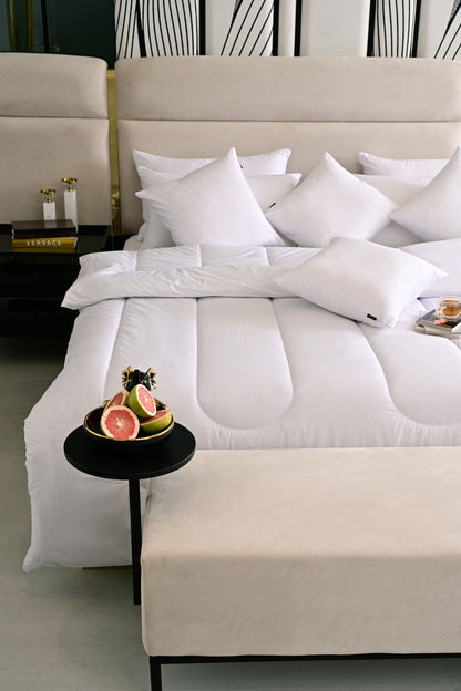 9 PCs White Filling Deal(4 Cuhsions+4 Pillows+Quilt) Comforters Apricot