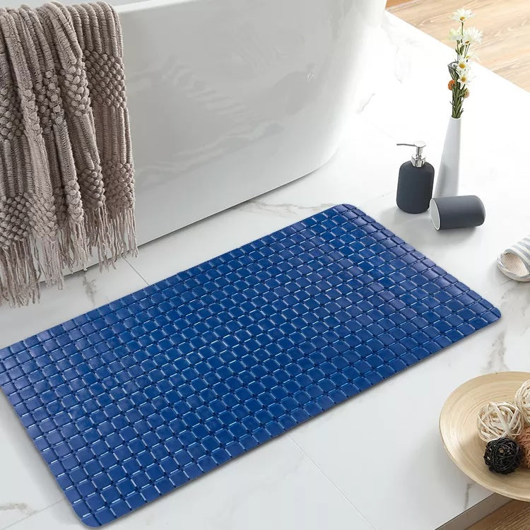 Anti Slip PVC Bathroom Mat-(2417)-Blue Bath Mats Apricot