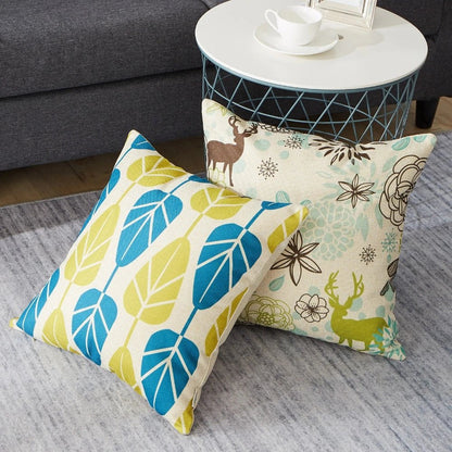 Digital Printed Cushions Assorted 4 PCs-Deer cushions Apricot   