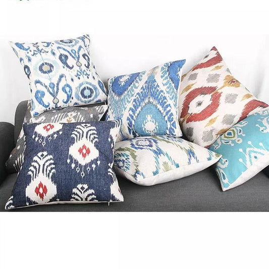 Digital Printed Cushions Assorted 5 PCs-Suzani Patterns cushions Apricot   