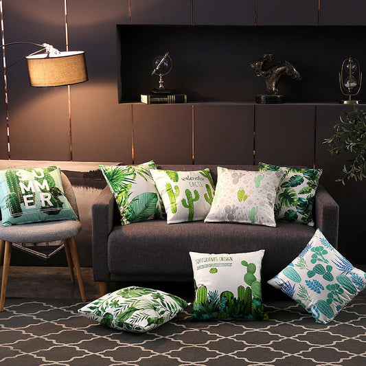 Digital Printed Cushions Assorted 8 PCs-Cactus cushions Apricot