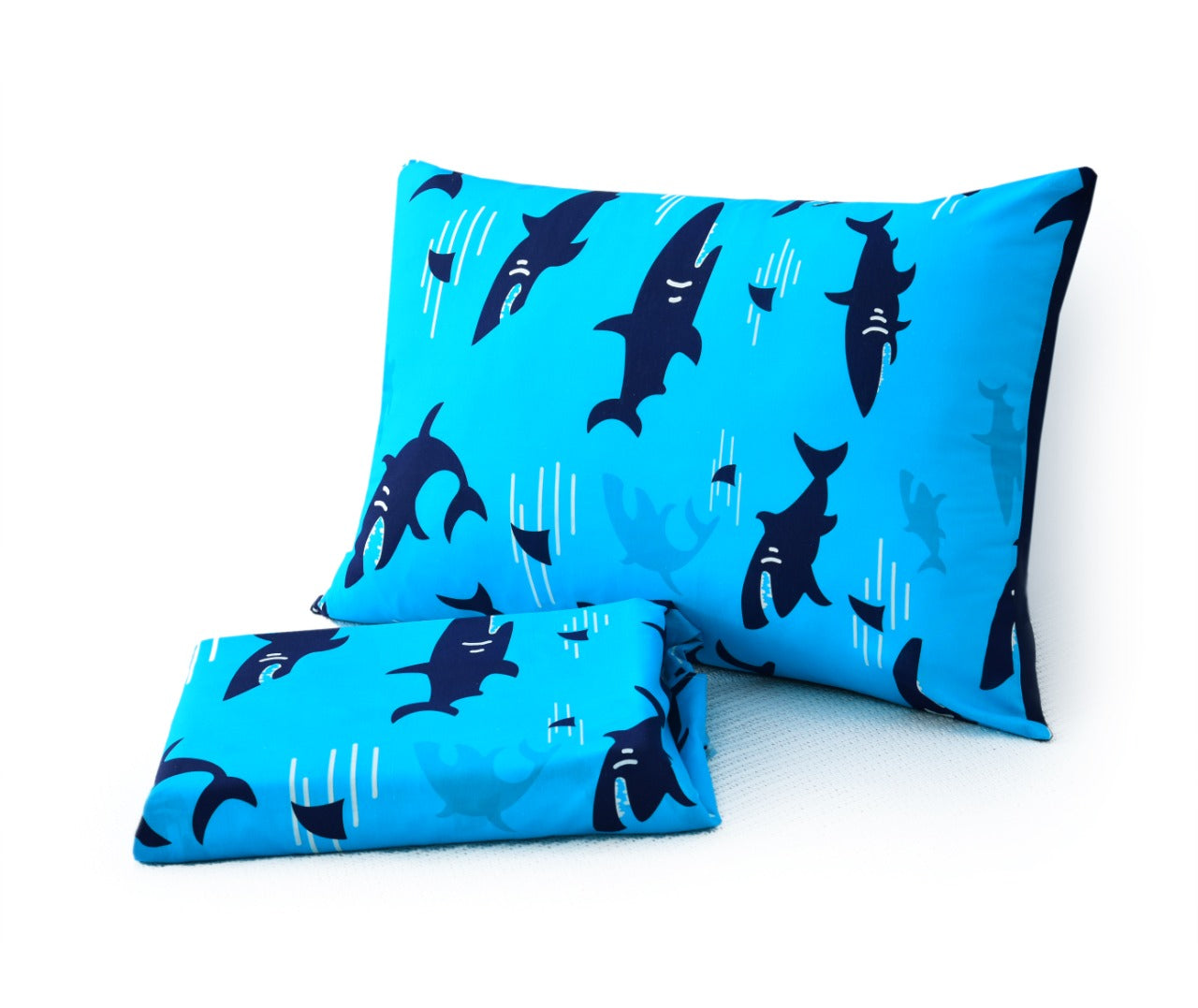Digital Printed Junior Single Bed Sheet-Fishes kids Bed Sheet Apricot   