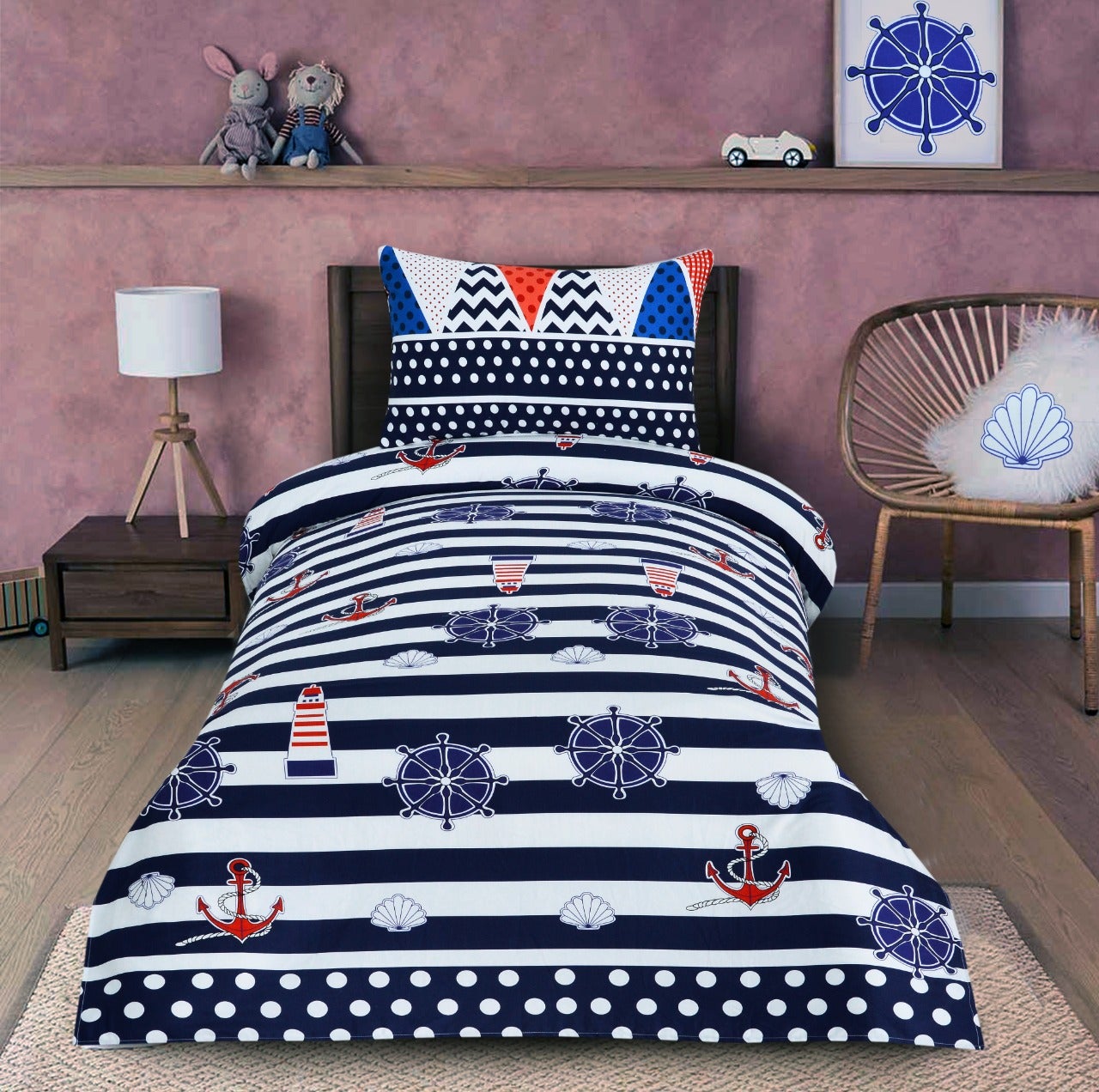 Digital Printed Junior Single Bed Sheet-(3896) Fort kids Bed Sheet Apricot   