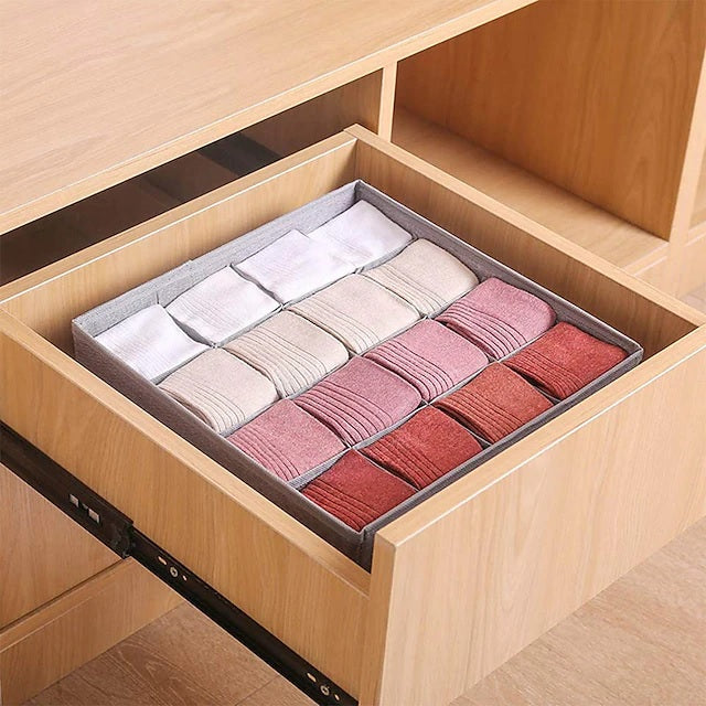 Drawer Storage Organizer for Socks and Under Garments-Grey small (5018) Laundry Baskets Apricot   