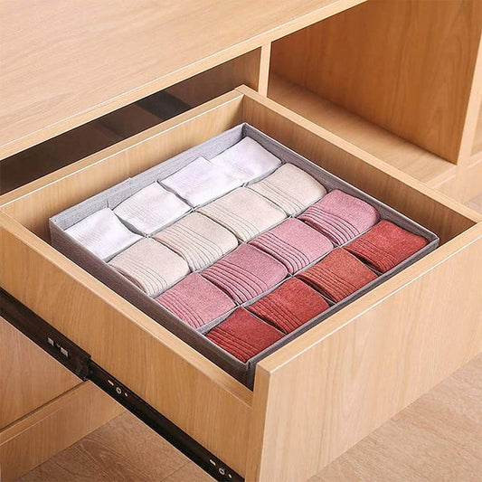 Drawer Storage Organizer for Socks and Under Garments-Grey small (5018) Laundry Baskets Apricot   