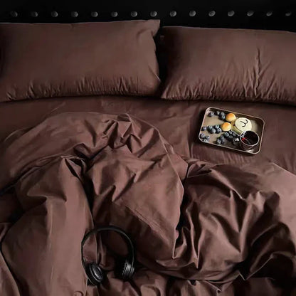 8 PCs Winter Razai Set-Solid Brown Comforters Apricot