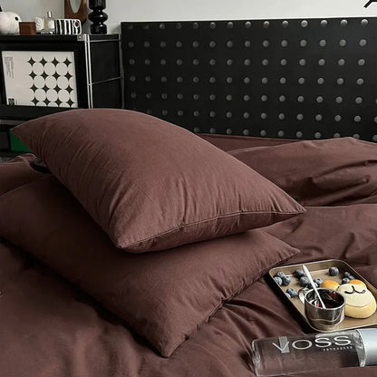 8 PCs Winter Razai Set-Solid Brown Comforters Apricot