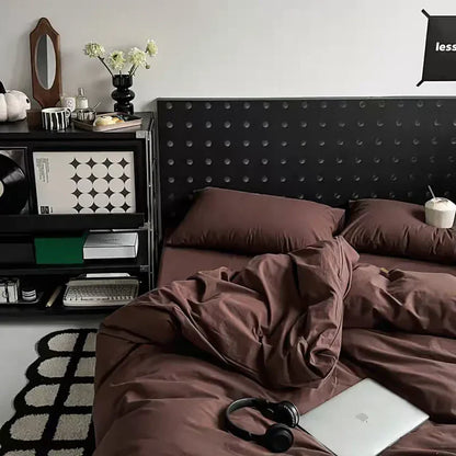 8 PCs Winter Razai Set-Solid Brown Comforters Apricot