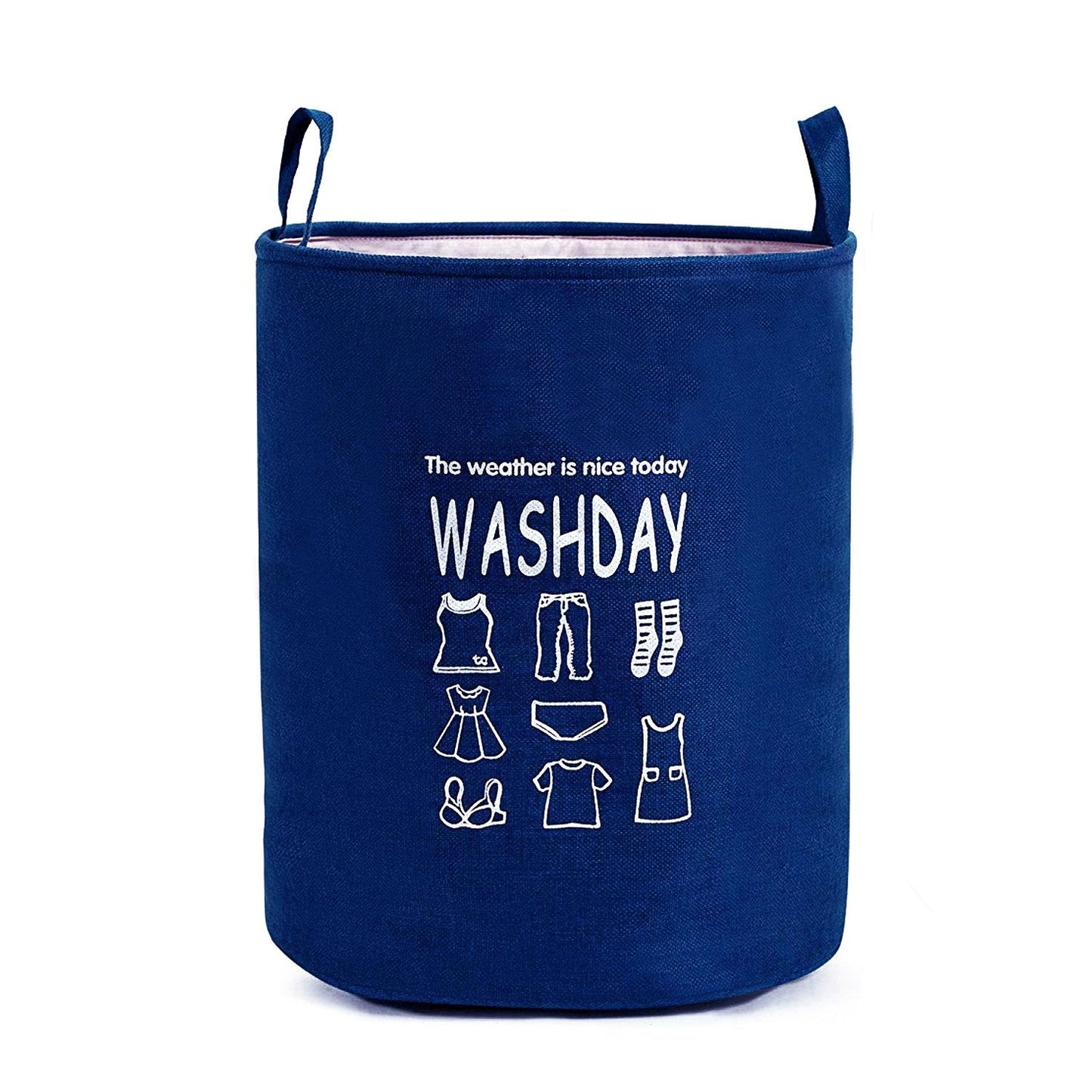 Eva Laundry Basket(1948)-Wash Day-Navy blue  Apricot   