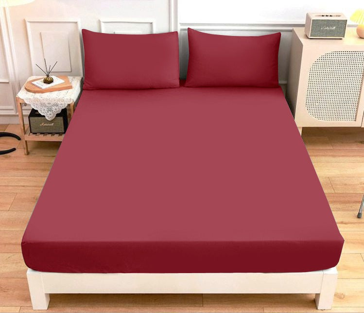 Fitted Bed Sheet Dyed-Maroon Fitted Sheets Apricot   