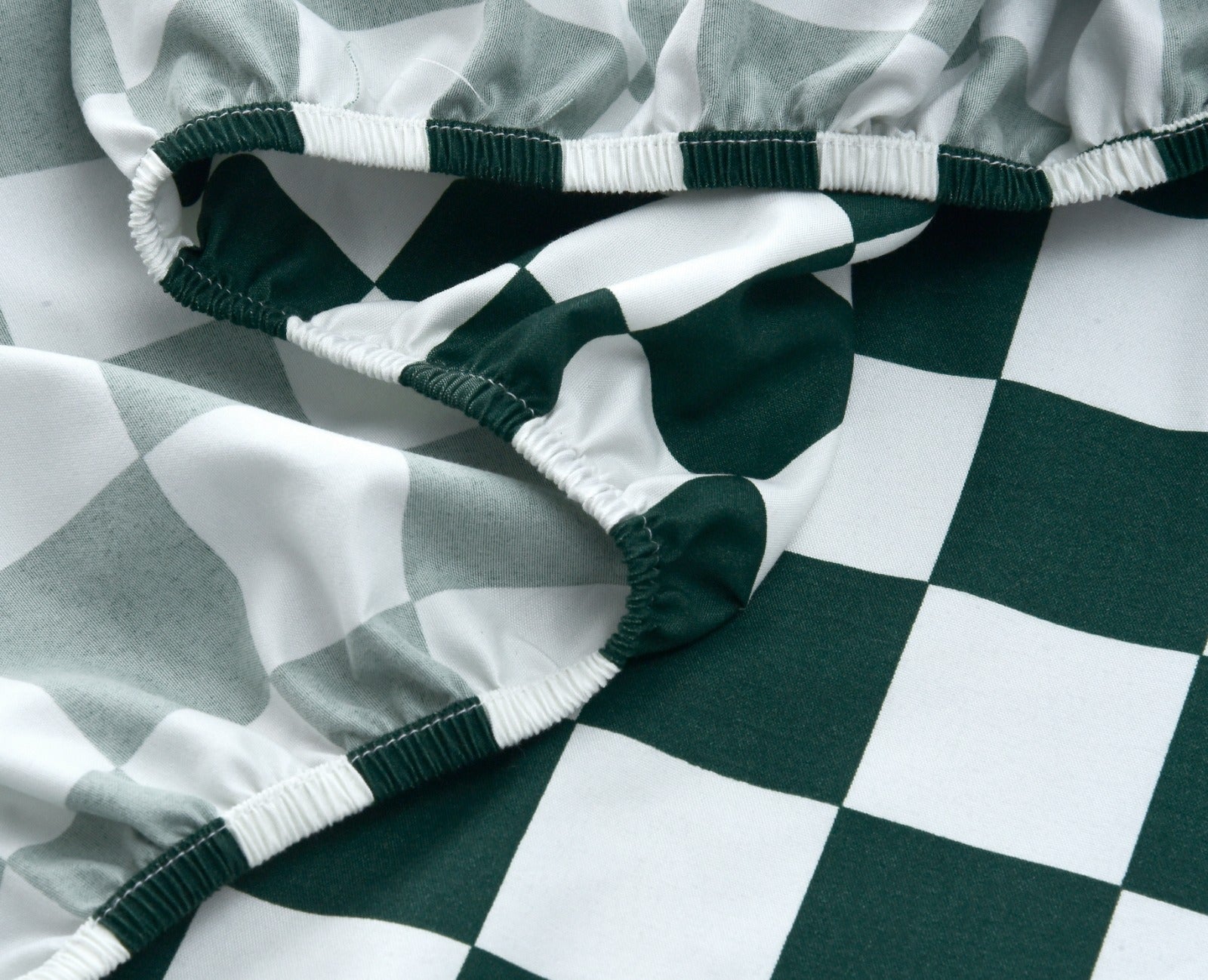 Fitted Bed Sheet-Green Chess Fitted Sheets Apricot   