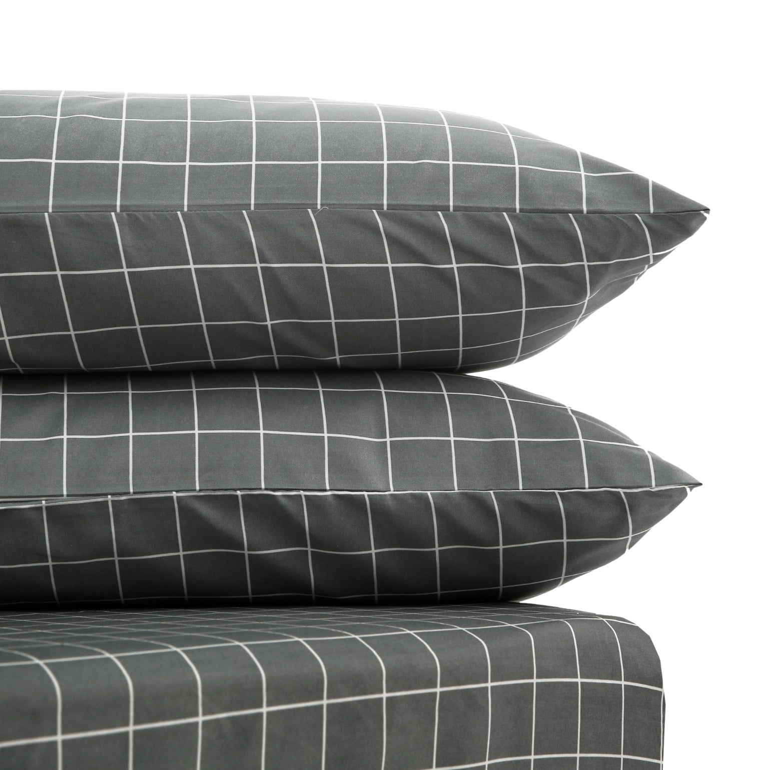 Fitted Bed Sheet-Grey Check Fitted Sheets Apricot   
