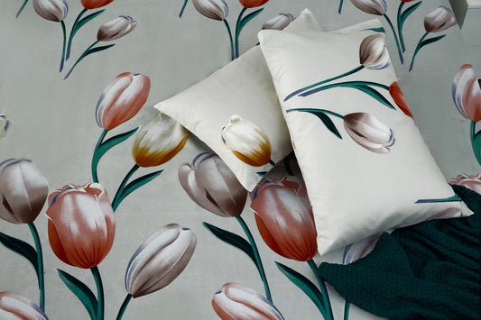 Fitted Bed Sheet-Tulip Fitted Sheets Apricot   