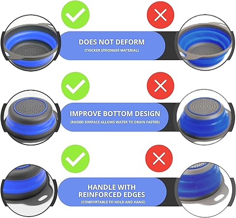 Collapsible Silicone Drain water bucket-Blue(Large) Apricot