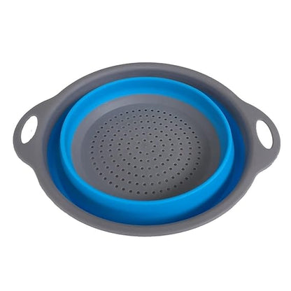 Collapsible Silicone Drain water bucket-Blue(Large) Apricot