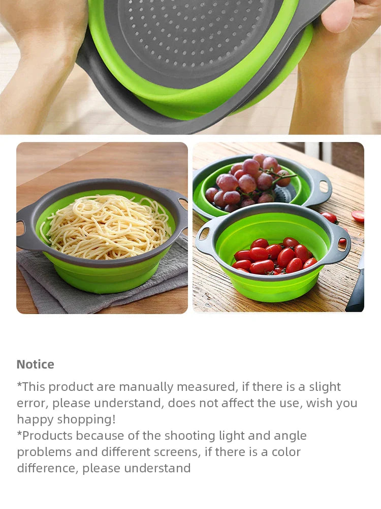 Collapsible Silicone Drain water bucket-Green(Large) Apricot