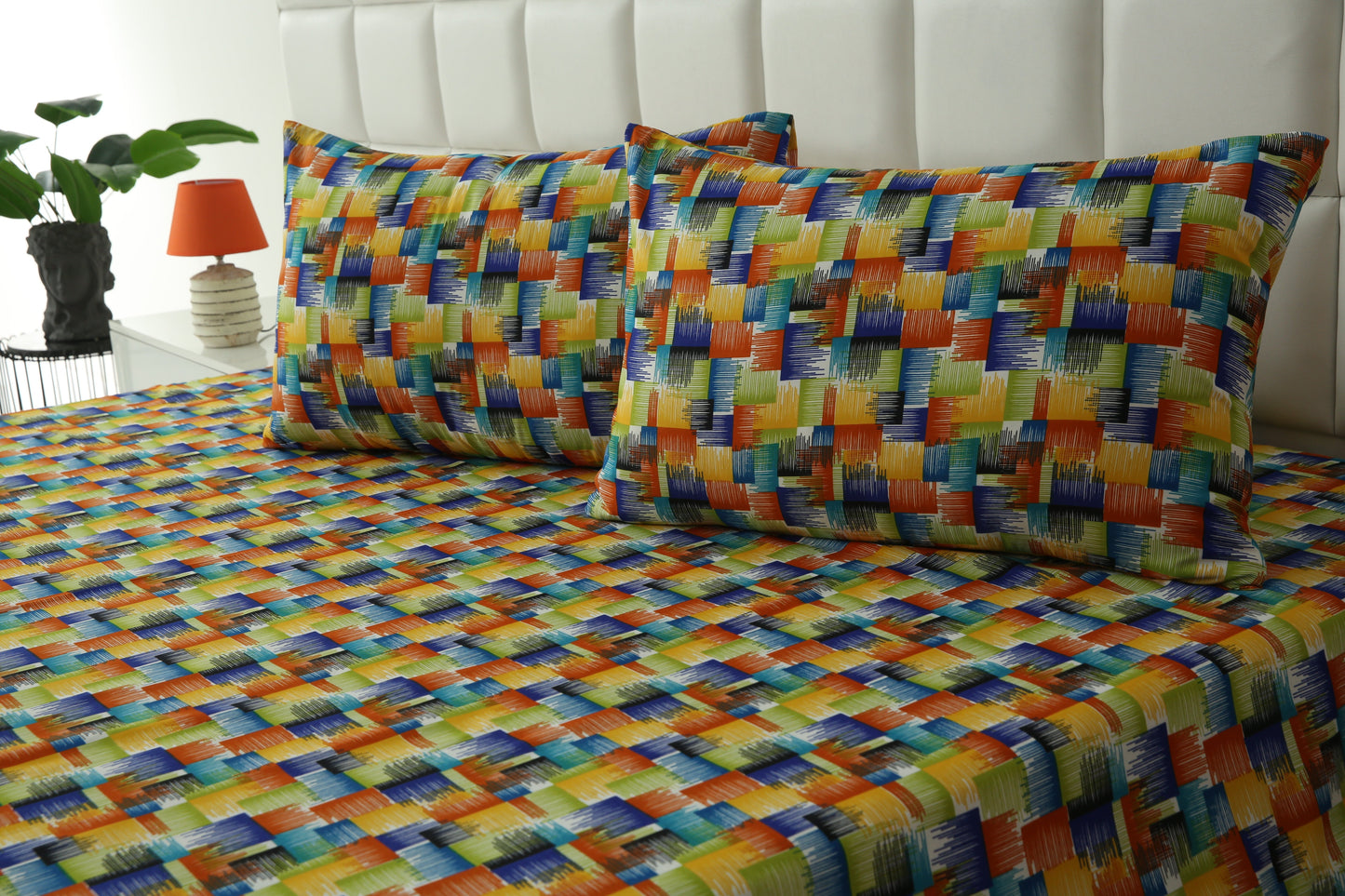2Pcs Single Bed Sheet- Coral Rush single bed sheet Apricot
