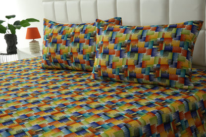 2Pcs Single Bed Sheet- Coral Rush single bed sheet Apricot