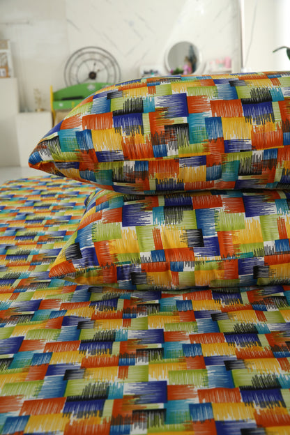 2Pcs Single Bed Sheet- Coral Rush single bed sheet Apricot