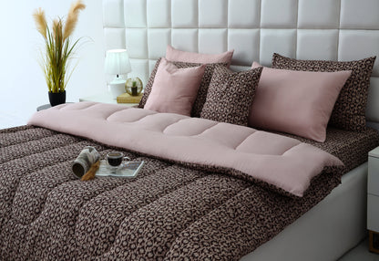 8 PCs Winter Razai SetCoral Reef Comforters Apricot