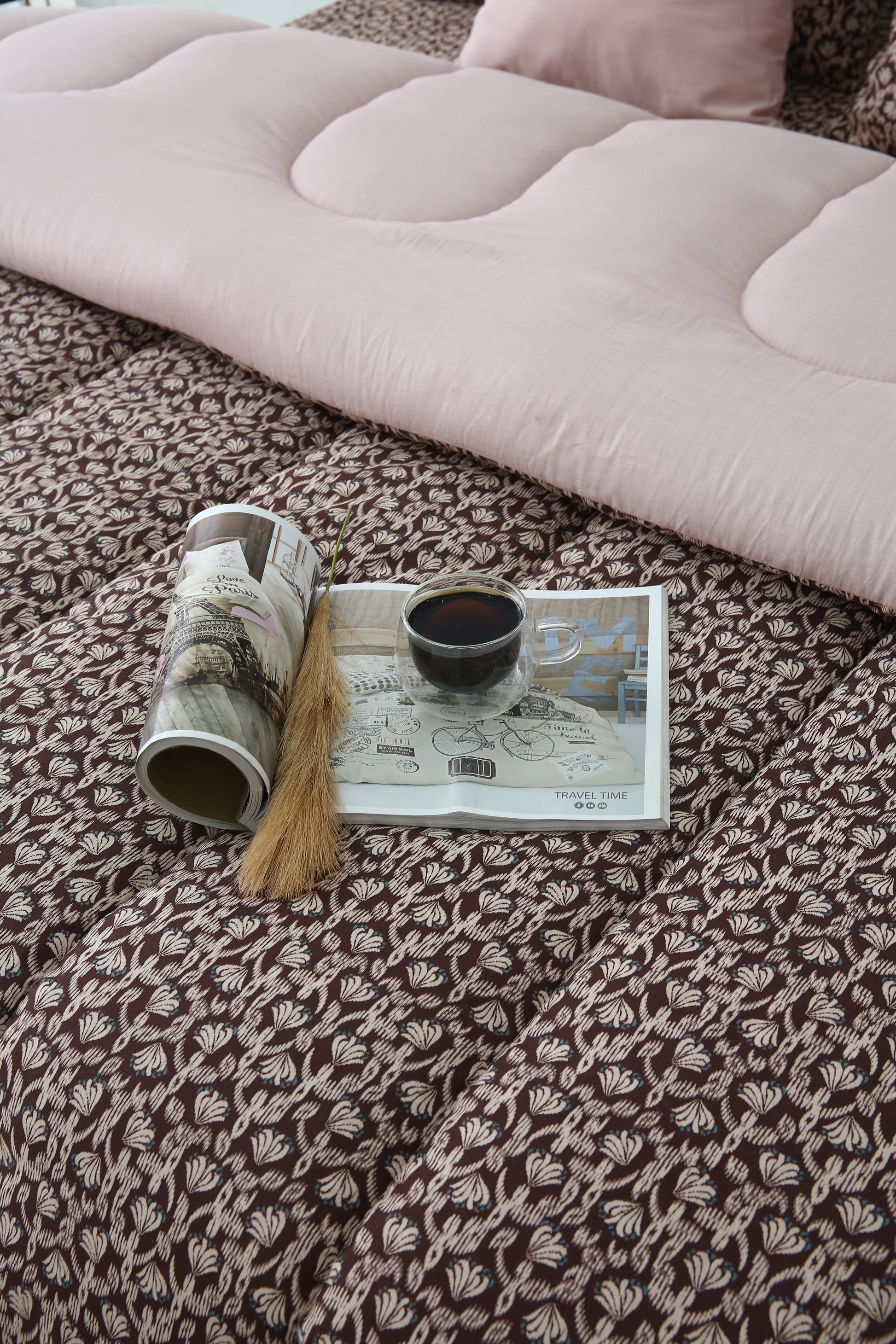 1 PC Double Winter Razai-Coral Reef Comforters Apricot