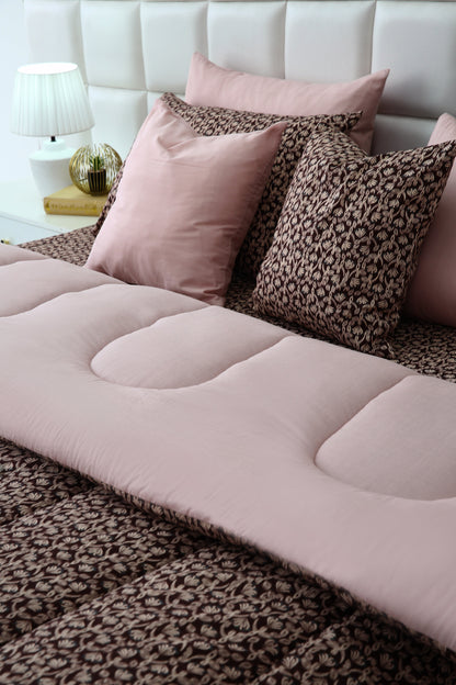 8 PCs Winter Razai SetCoral Reef Comforters Apricot