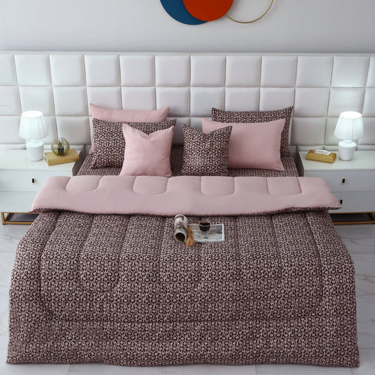 8 PCs Winter Razai SetCoral Reef Comforters Apricot