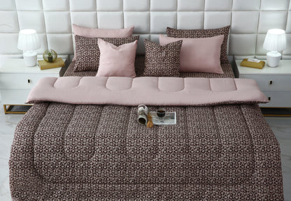 8 PCs Winter Razai SetCoral Reef Comforters Apricot