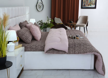 8 PCs Winter Razai SetCoral Reef Comforters Apricot