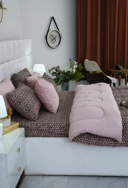 8 PCs Winter Razai SetCoral Reef Comforters Apricot