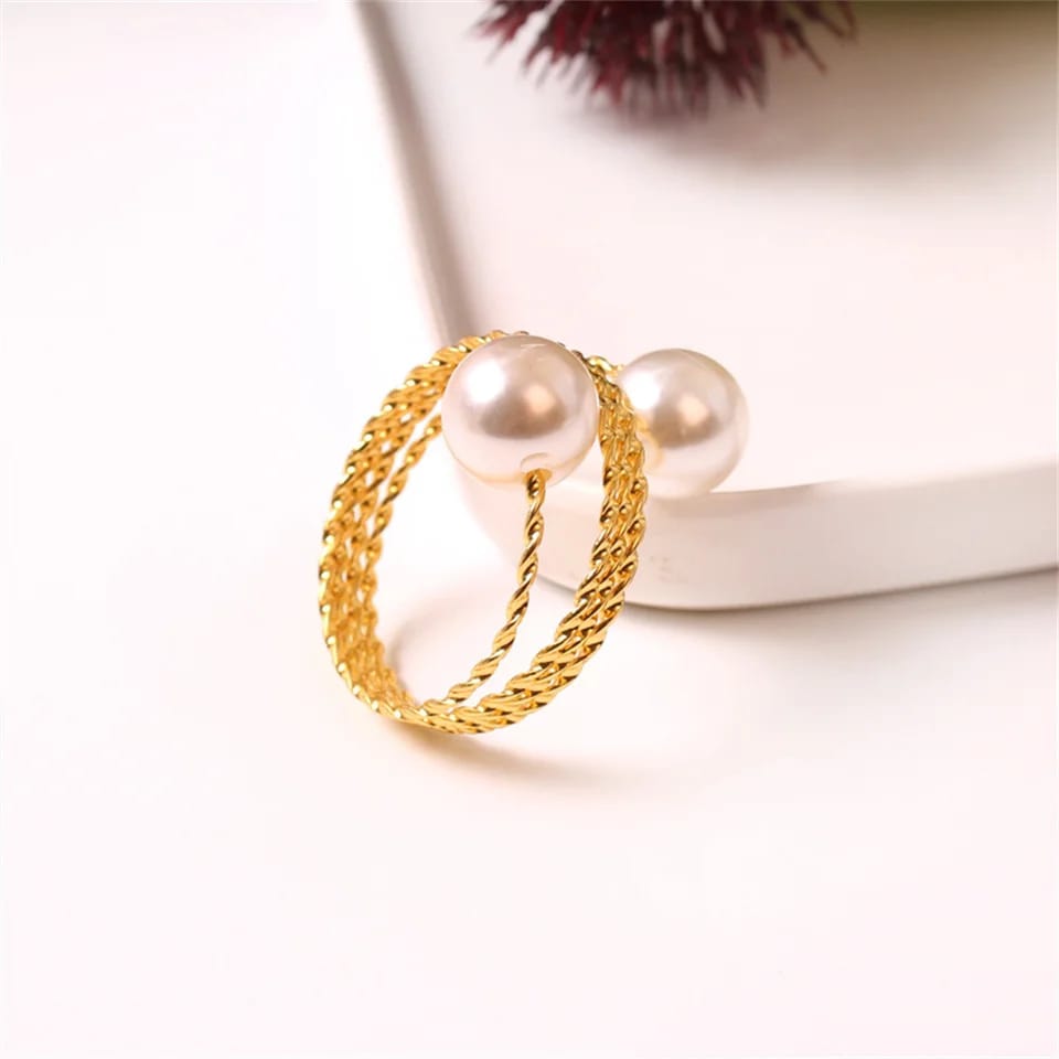 Gold Color Napkin Holder Rings-Spring Pearls Kitchen Apricot