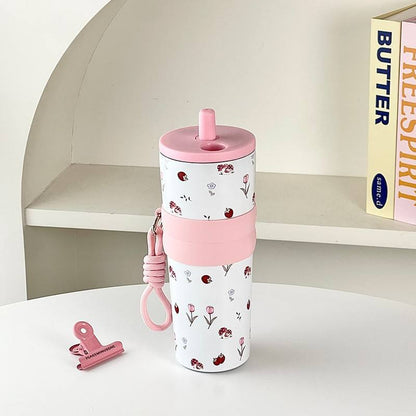 Stainless Steel Insulation Cup (SA2510-153)Pink Cherries Tumbler Apricot