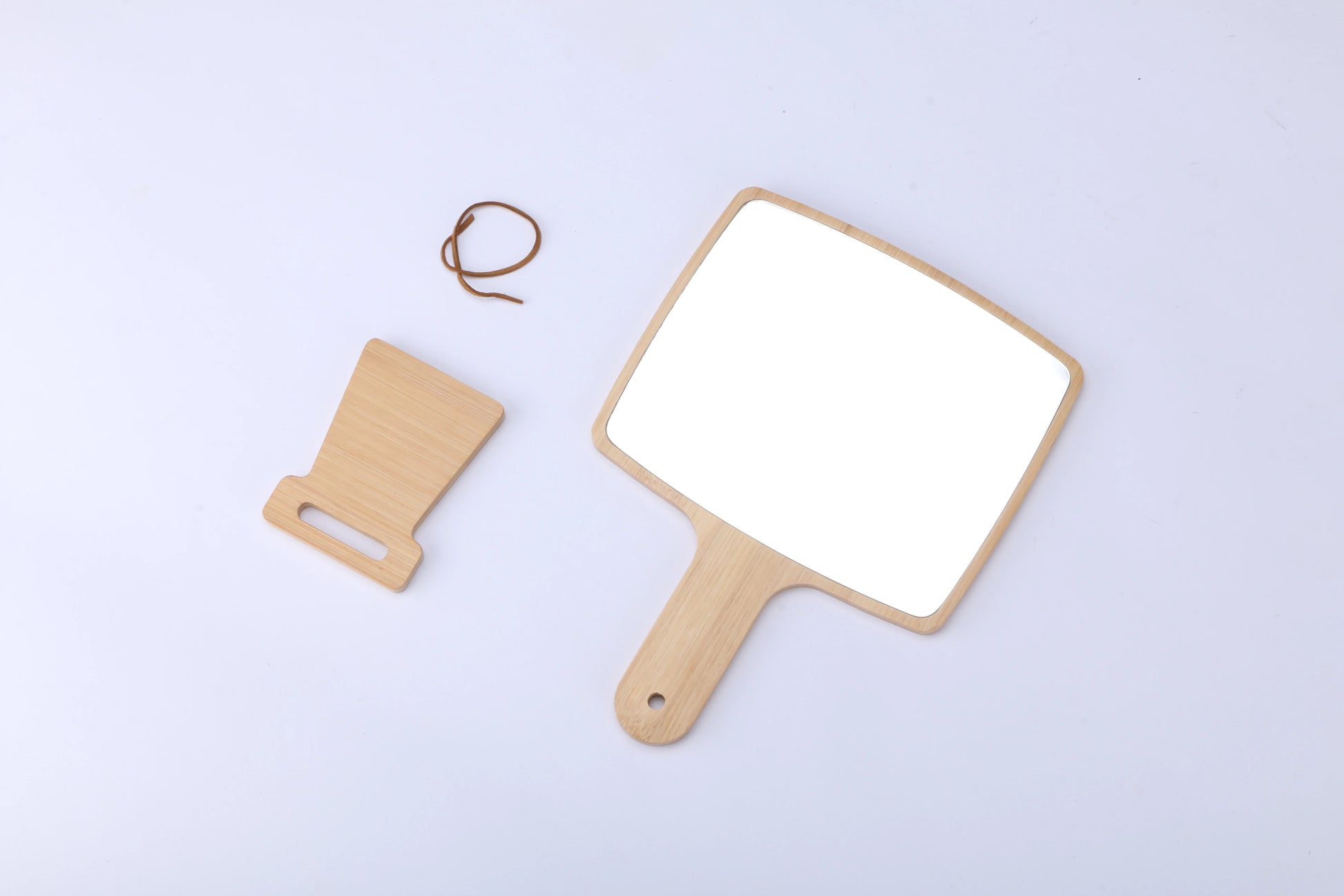 Handheld Portable Mirror-Wooden(SA2405-55) Mirror Apricot