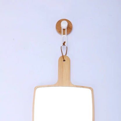 Handheld Portable Mirror-Wooden(SA2405-55) Mirror Apricot