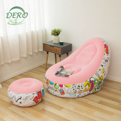Inflatable Graffiti Sofa with Foot Stool(SA2510-031)PINK Apricot