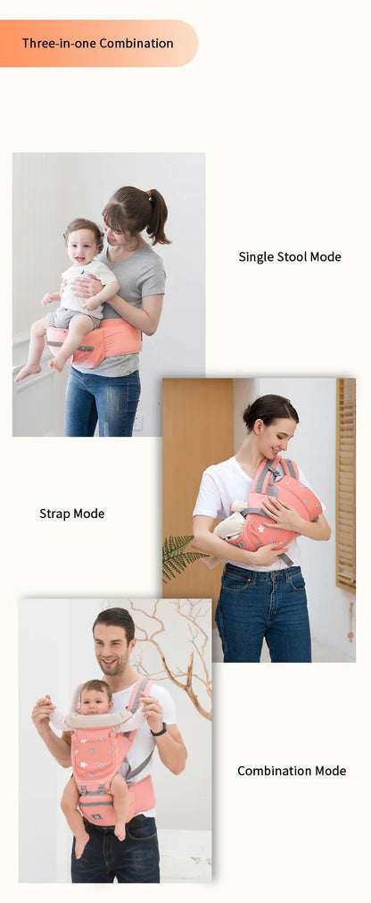 Multifunctional Baby Carrier for Newborn to Toddlers-SA2408-181(PINK) Blankets Apricot