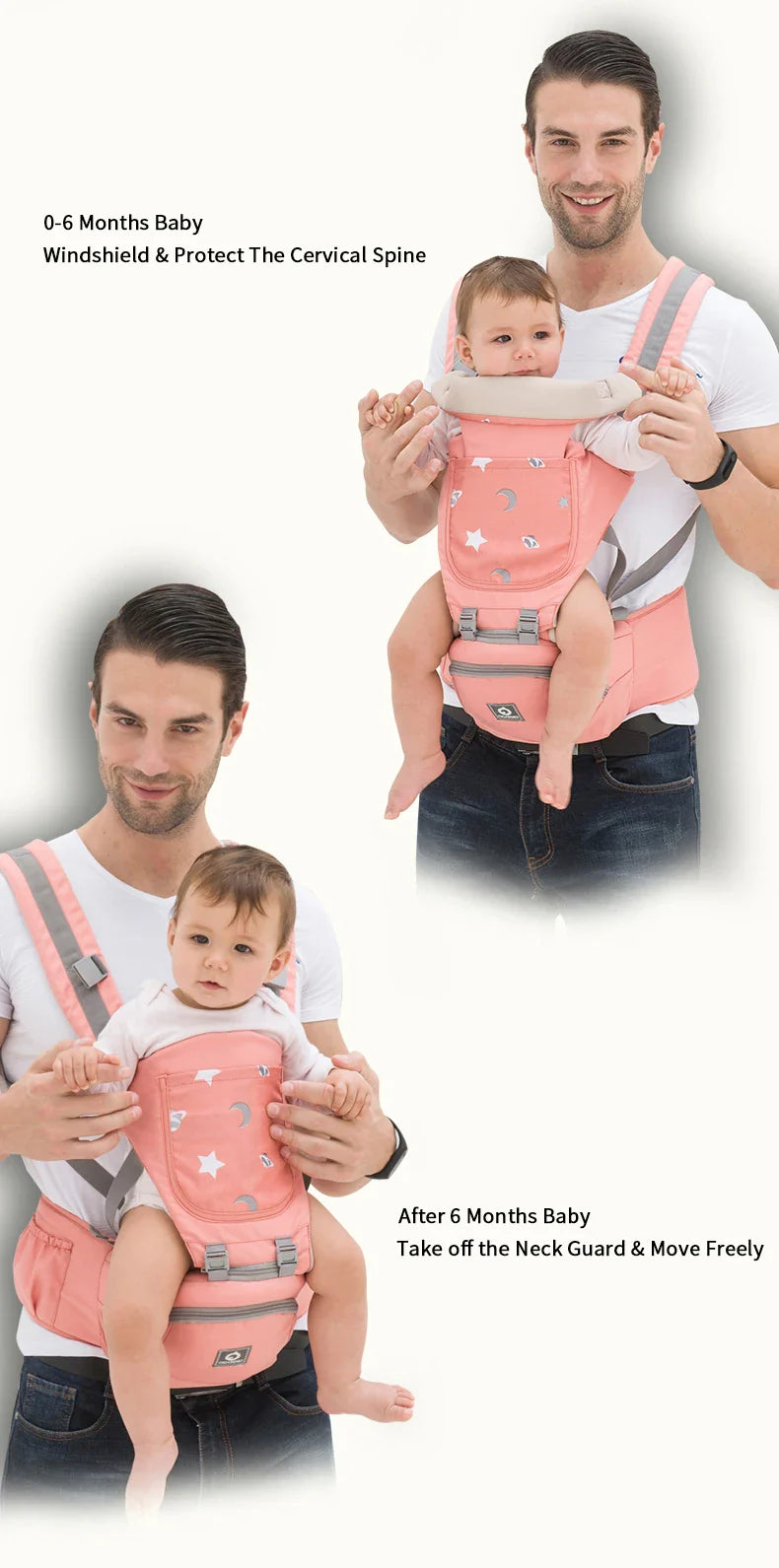 Multifunctional Baby Carrier for Newborn to Toddlers-SA2408-181(PINK) Blankets Apricot