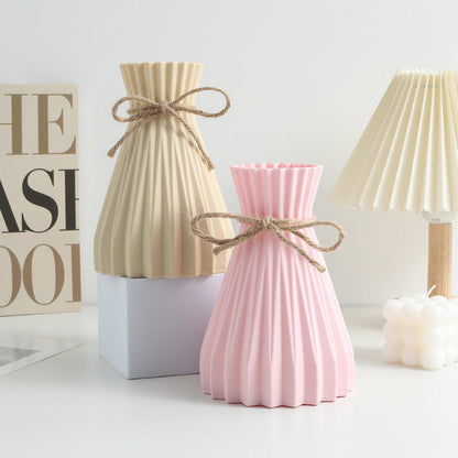 2PCs Striped Tabletop Vase (SA2510-100) Apricot