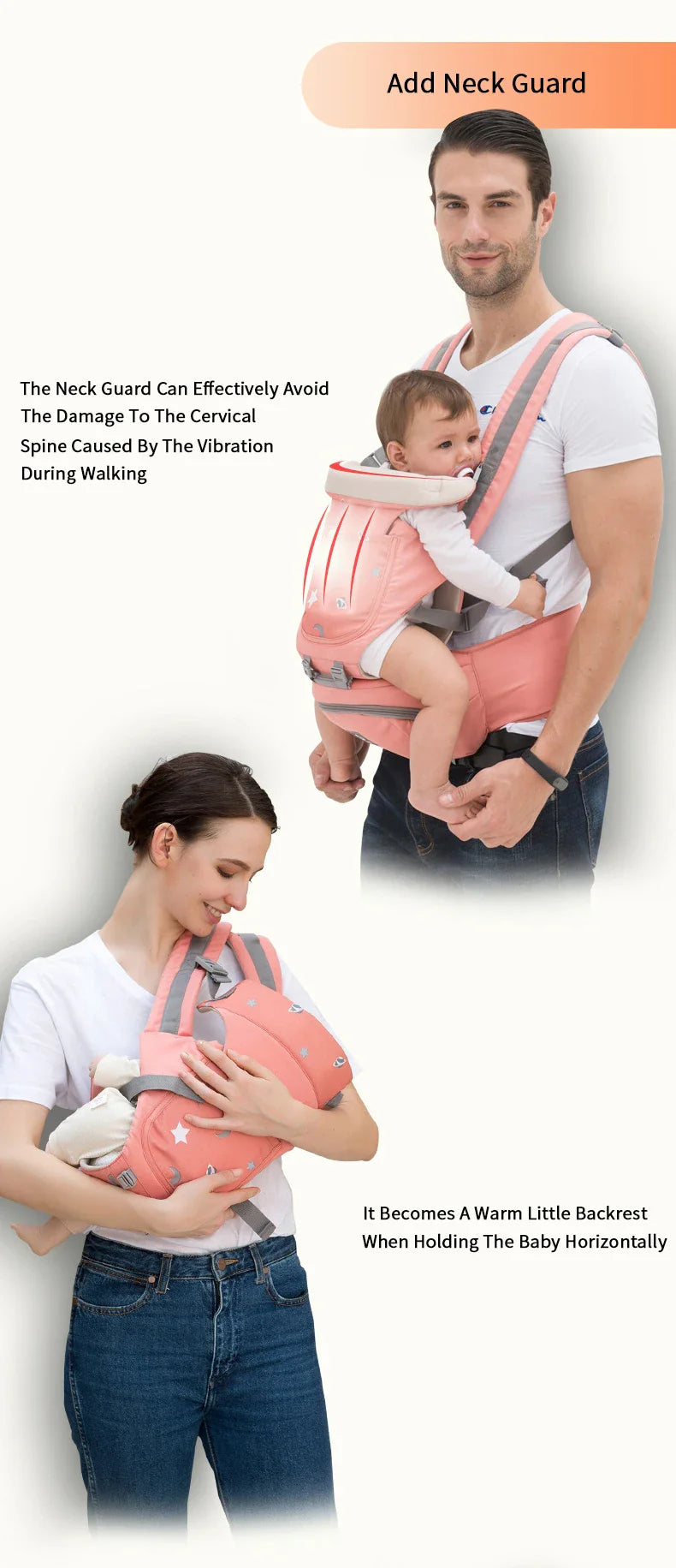 Multifunctional Baby Carrier for Newborn to Toddlers-SA2408-181(PINK) Blankets Apricot
