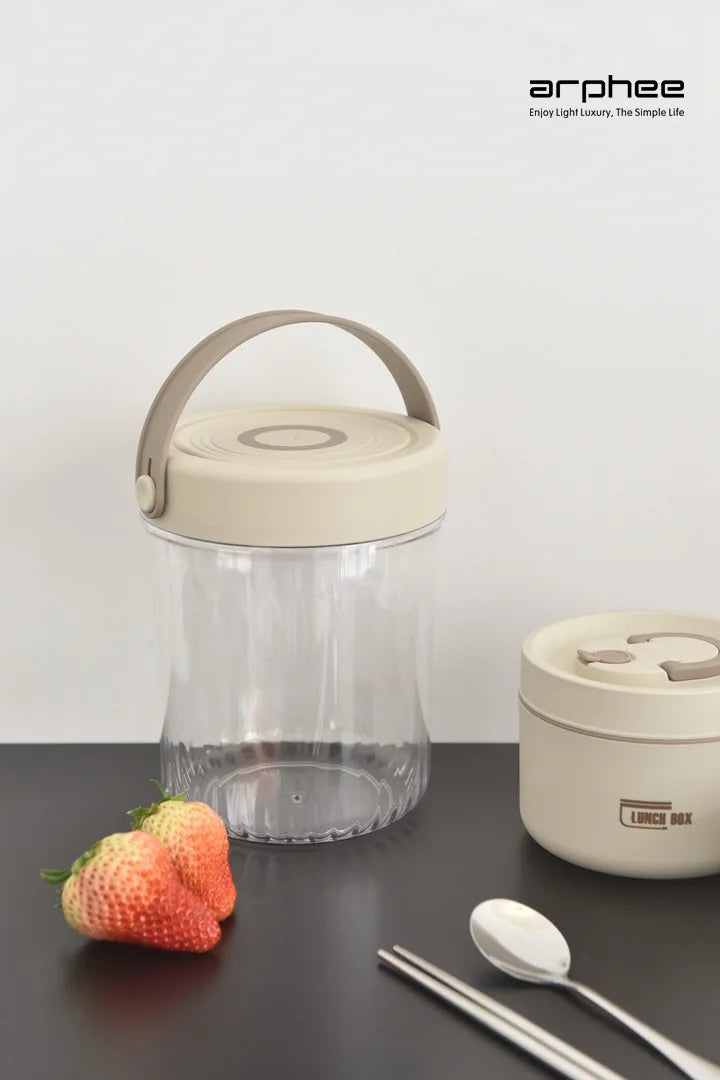 Japanese-style Stainless Steel Lunch Box(SA2405-45)-Beige Apricot