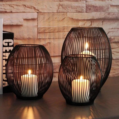 Metal Candle Stand-Black(SA2405-20) Candle Stand Apricot